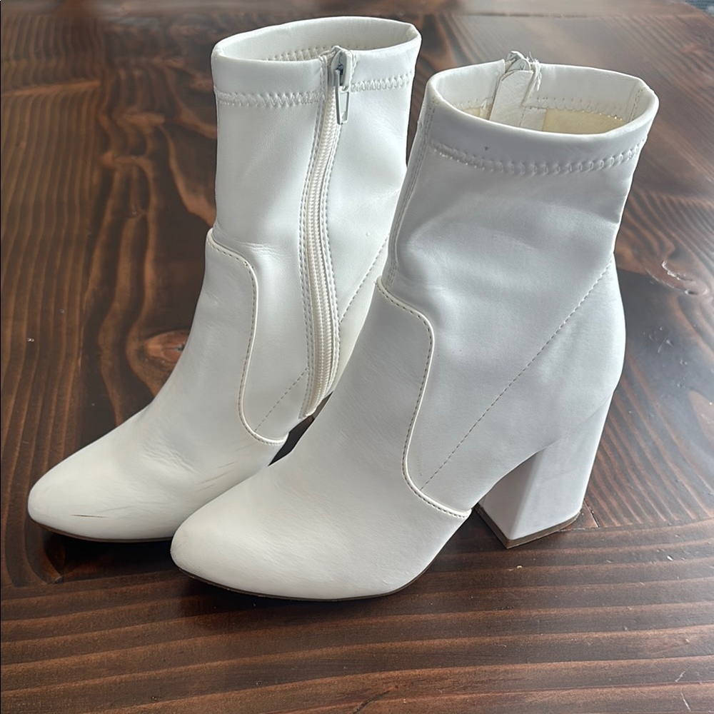 Madden Girl White Ankle Boots